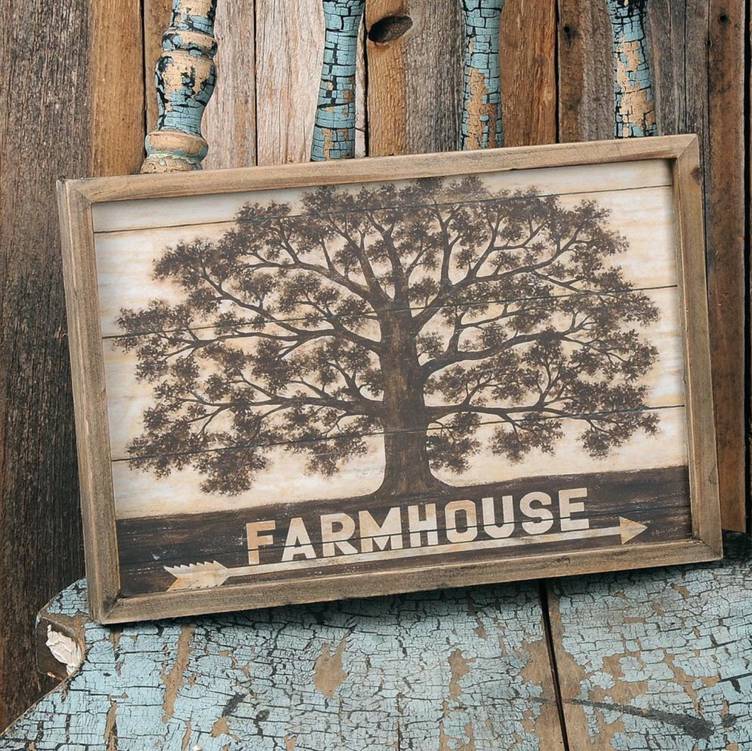 FARMHOUSE TREE WALL PLAQUE