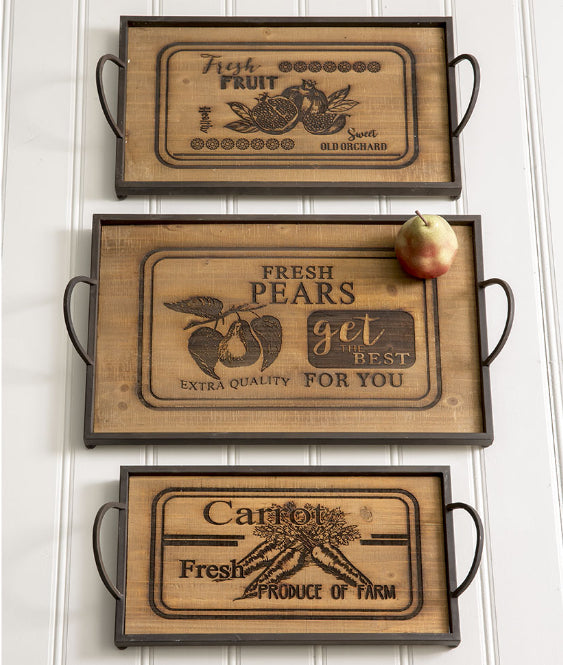 Buy Wholesale India This Wooden Farmhouse Tray With Metal Handles & Serving  Tray, Wooden Tray, Wooden Craft, Tray at USD 14